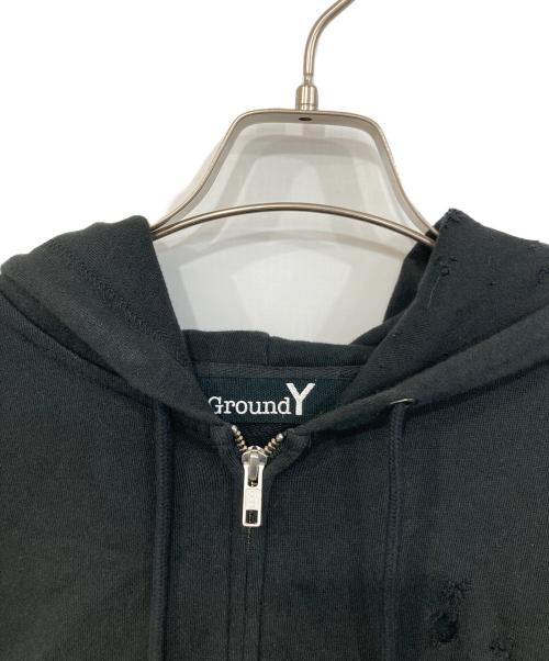 GROUND Y（グラウンドワイ）GROUND Y (グラウンドワイ) CHAINSAW MAN (チェーンソウマン) Gun devil cotton fleece hoodie ブラック サイズ:4の古着・服飾アイテム