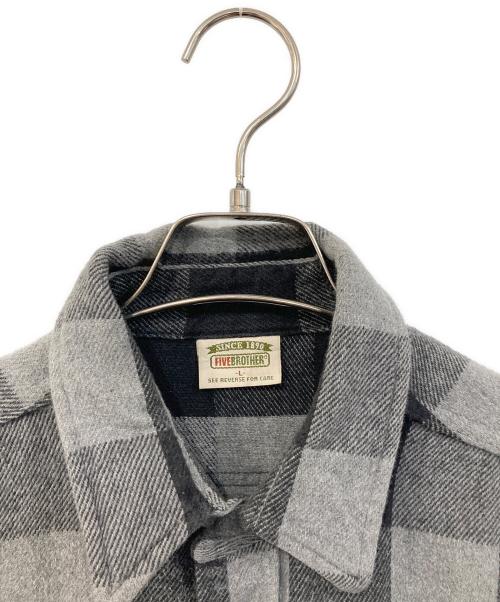 FIVE BROTHER（ファイブブラザー）FIVE BROTHER (ファイブブラザー) チェックシャツ ブラック サイズ:SIZE Lの古着・服飾アイテム