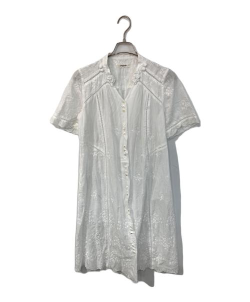 INGEBORG（インゲボルグ）INGEBORG (インゲボルグ) 半袖レースワンピース ホワイト サイズ:3の古着・服飾アイテム