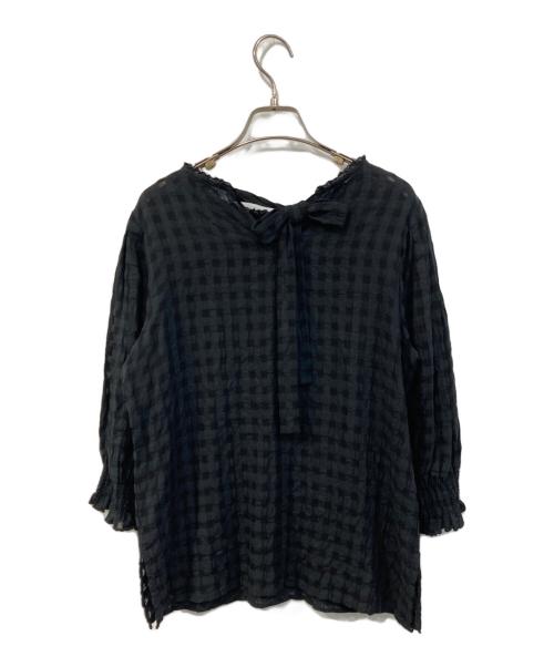 INGEBORG（インゲボルグ）INGEBORG (インゲボルグ) シアーブラウス ブラック サイズ:SIZE 3の古着・服飾アイテム
