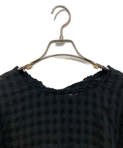 INGEBORG（インゲボルグ）INGEBORG (インゲボルグ) シアーブラウス ブラック サイズ:SIZE 3の古着・服飾アイテム