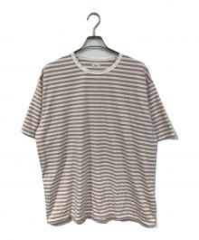 nanamica（ナナミカ）の古着「Stripe Jersey Tee/ストライプ ジャージー ティー」｜ベージュ×ホワイト