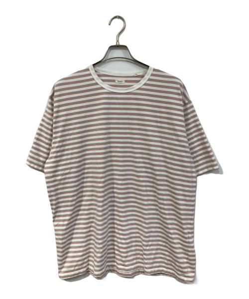 nanamica（ナナミカ）nanamica (ナナミカ) Stripe Jersey Tee/ストライプ ジャージー ティー ベージュ×ホワイト サイズ:SIZE XLの古着・服飾アイテム
