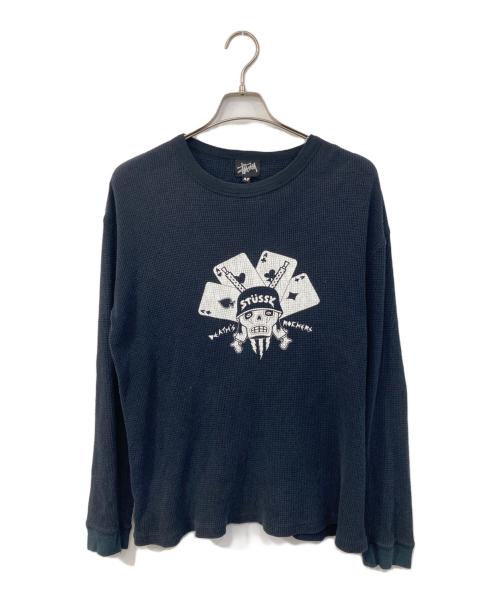 stussy（ステューシー）stussy (ステューシー) サーマルカットソー ブラック サイズ:SIZE Mの古着・服飾アイテム
