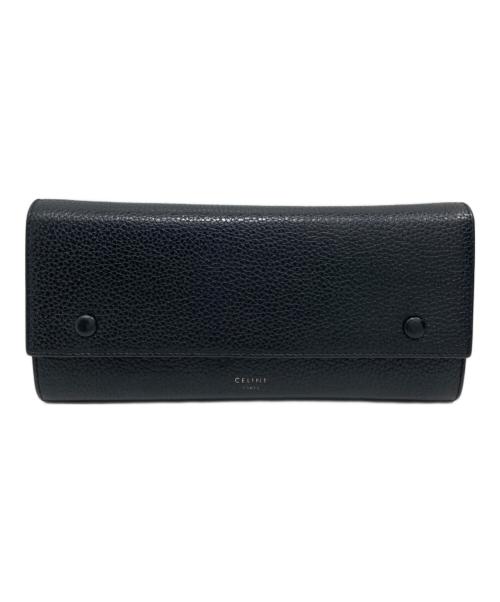 CELINE（セリーヌ）CELINE (セリーヌ) ラージフラップウォレット ブラックの古着・服飾アイテム