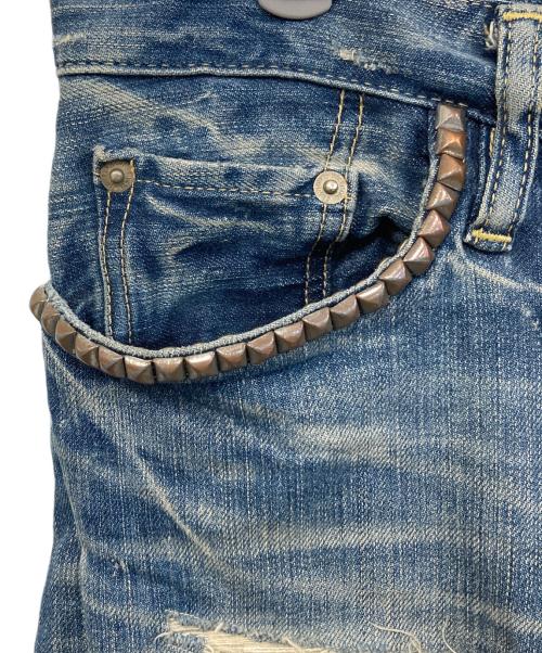 Hysteric Glamour（ヒステリックグラマー）Hysteric Glamour (ヒステリックグラマー) ダメージスキニーデニムパンツ インディゴ サイズ:XSの古着・服飾アイテム