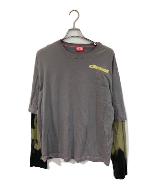 DIESEL（ディーゼル）DIESEL (ディーゼル) ロングスリーブカットソー グレー サイズ:SIZE Lの古着・服飾アイテム