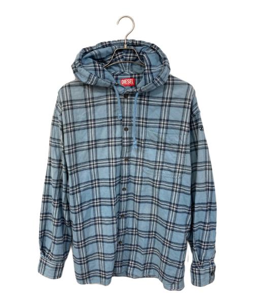 DIESEL（ディーゼル）DIESEL (ディーゼル) フード付きシャツ ブルー サイズ:48の古着・服飾アイテム