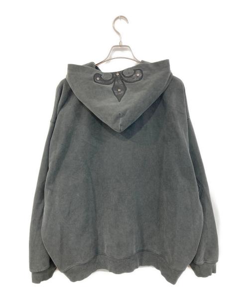SUPPLIER（サプライヤー）SUPPLIER (サプライヤー) Fleur Leather Patch Zip Hoodie/フルール レザー パッチ ジップ フーディー グレー サイズ:SIZE XLの古着・服飾アイテム