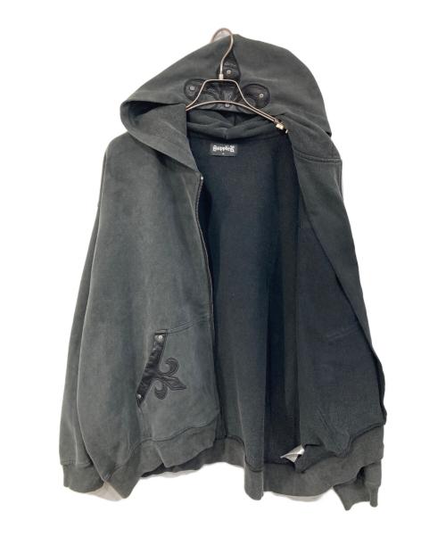 SUPPLIER（サプライヤー）SUPPLIER (サプライヤー) Fleur Leather Patch Zip Hoodie/フルール レザー パッチ ジップ フーディー グレー サイズ:SIZE XLの古着・服飾アイテム