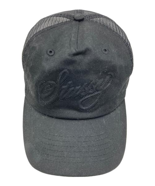 stussy（ステューシー）stussy (ステューシー) Waked Trucker Cursive Stritch Snap/ウェイクド トラッカー カーシブ ストリッチ スナップ ブラックの古着・服飾アイテム