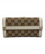GUCCIグッチ）の古着「GG柄長財布」｜ホワイト