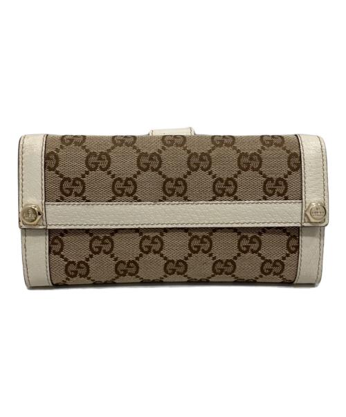 GUCCI（グッチ）GUCCI (グッチ) GG柄長財布 ホワイトの古着・服飾アイテム