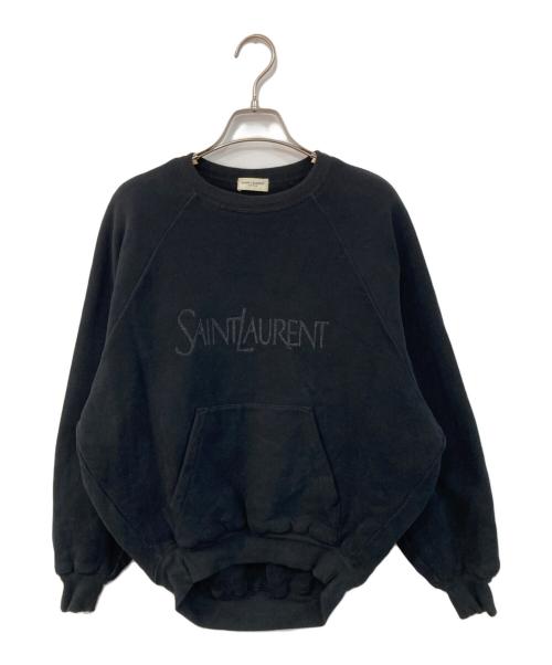 Saint Laurent Paris（サンローランパリ）Saint Laurent Paris (サンローランパリ) ロゴラグランスウェット ブラック サイズ:Sの古着・服飾アイテム