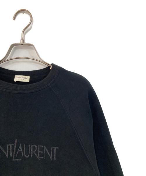 Saint Laurent Paris（サンローランパリ）Saint Laurent Paris (サンローランパリ) ロゴラグランスウェット ブラック サイズ:Sの古着・服飾アイテム