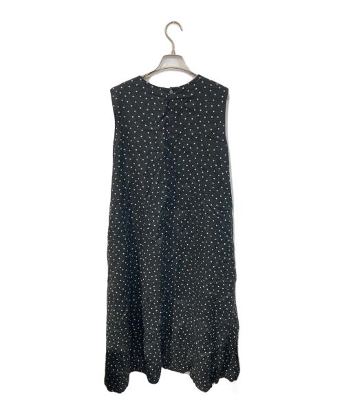 KAGURE（カグレ）KAGURE (カグレ) リネンノースリーブドットワンピース ブラック サイズ:FREEの古着・服飾アイテム
