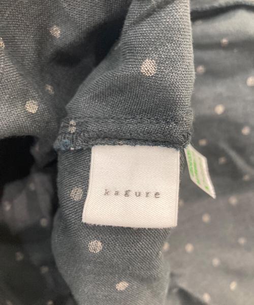 KAGURE（カグレ）KAGURE (カグレ) リネンノースリーブドットワンピース ブラック サイズ:FREEの古着・服飾アイテム
