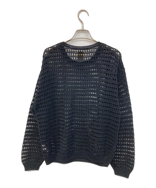 BATONER（バトナ―）BATONER (バトナ―) WATERMARK COTTON SILK CREW NECK　ウォーターマーク コットン シルク クルーネック ブラック サイズ:1の古着・服飾アイテム
