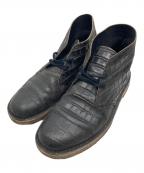 CLANKSクラークス）の古着「クロコ型押しDESERT BOOT」｜ブラック
