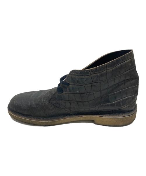 CLANKS（クラークス）CLANKS (クラークス) クロコ型押しDESERT BOOT ブラック サイズ:25.5cmの古着・服飾アイテム