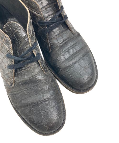 CLANKS（クラークス）CLANKS (クラークス) クロコ型押しDESERT BOOT ブラック サイズ:25.5cmの古着・服飾アイテム