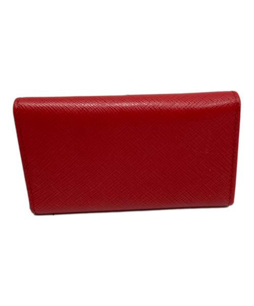 PRADA（プラダ）PRADA (プラダ) サフィアーノレザー リボン６連キーケース レッドの古着・服飾アイテム