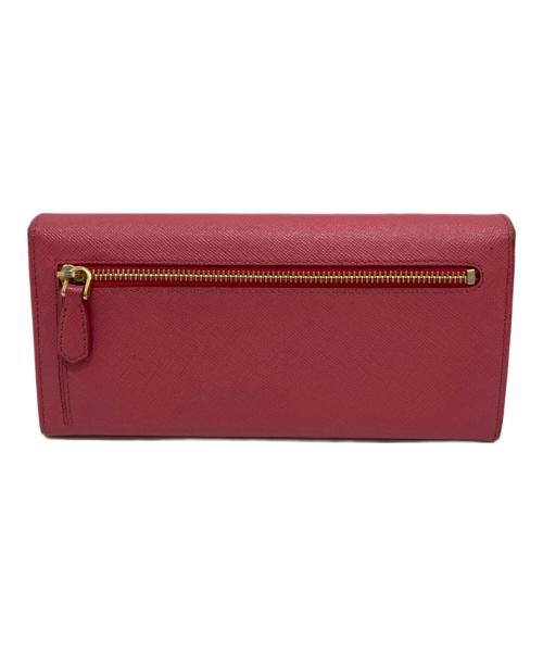 PRADA（プラダ）PRADA (プラダ) カードケース付きサフィアーノレザー長財布 ピンクの古着・服飾アイテム