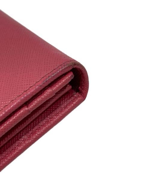 PRADA（プラダ）PRADA (プラダ) カードケース付きサフィアーノレザー長財布 ピンクの古着・服飾アイテム