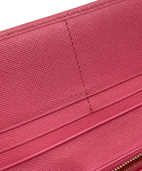 PRADA（プラダ）PRADA (プラダ) カードケース付きサフィアーノレザー長財布 ピンクの古着・服飾アイテム