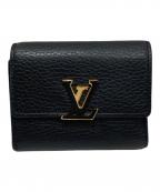 LOUIS VUITTONルイ ヴィトン）の古着「3つ折り財布 ポルトフォイユ・カプシーヌ」｜ブラック