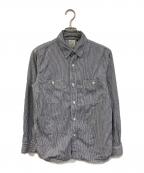 orSlowオアスロウ）の古着「HICKORY STRIPE WORK SHIRT/ヒッコリー ストライプ ワーク シャツ」｜グレー