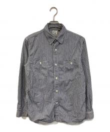 orSlow（オアスロウ）の古着「HICKORY STRIPE WORK SHIRT/ヒッコリー ストライプ ワーク シャツ」｜グレー