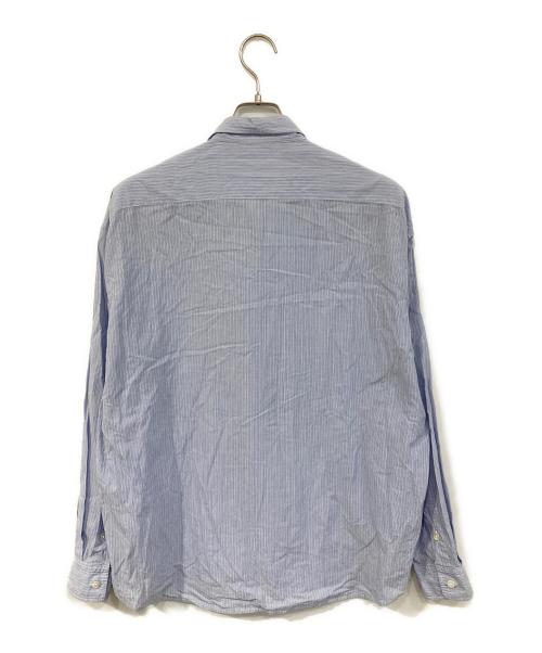 ROLLUP（ロールアップ）ROLLUP (ロールアップ) Strip Shirt/ストライプ シャツ ブルー サイズ:SIZE Lの古着・服飾アイテム