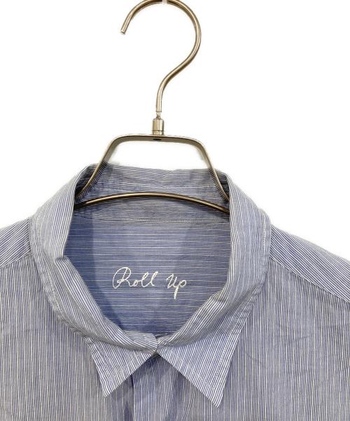 ROLLUP（ロールアップ）ROLLUP (ロールアップ) Strip Shirt/ストライプ シャツ ブルー サイズ:SIZE Lの古着・服飾アイテム