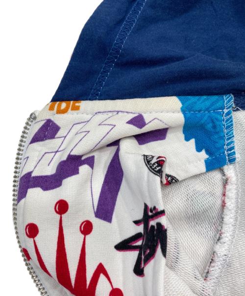stussy（ステューシー）stussy (ステューシー) 歴代ロゴプリントジップパーカー ホワイト サイズ:SIZE Lの古着・服飾アイテム