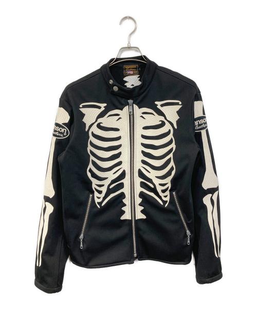 VANSON（バンソン）VANSON (バンソン) スカルヒューマンボーンジャケット ブラック サイズ:SIZE Lの古着・服飾アイテム