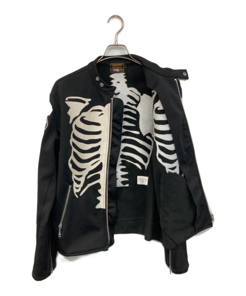 VANSON（バンソン）VANSON (バンソン) スカルヒューマンボーンジャケット ブラック サイズ:SIZE Lの古着・服飾アイテム