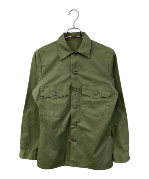 US ARMY（ユーエスアーミー）US ARMY (ユーエスアーミー) 80’s バックプリントユーティリティシャツ カーキ サイズ:なしの古着・服飾アイテム