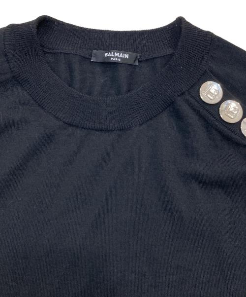 BALMAIN（バルマン）BALMAIN (バルマン) クルーネックニット ブラック サイズ:SIZE Mの古着・服飾アイテム