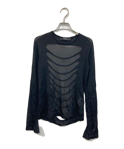 VERSACE（ヴェルサーチェ）VERSACE (ヴェルサーチェ) シアーニット ブラック サイズ:38の古着・服飾アイテム
