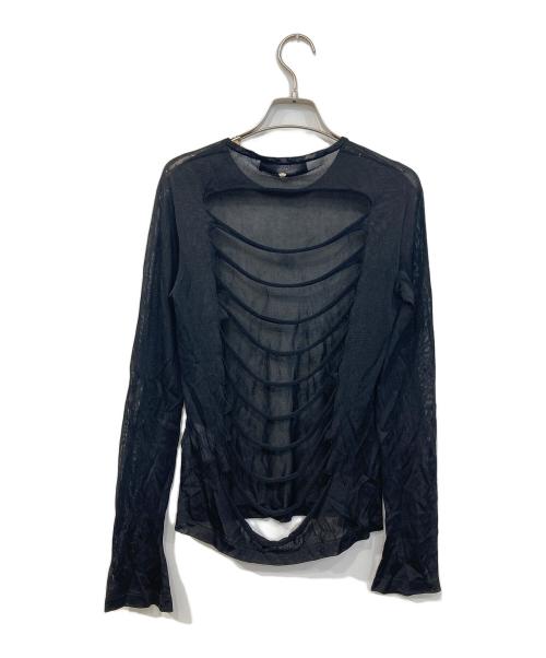 VERSACE（ヴェルサーチェ）VERSACE (ヴェルサーチェ) シアーニット ブラック サイズ:38の古着・服飾アイテム