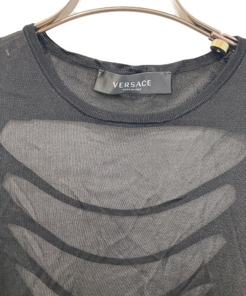 VERSACE（ヴェルサーチェ）VERSACE (ヴェルサーチェ) シアーニット ブラック サイズ:38の古着・服飾アイテム
