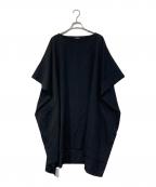 LIMI feuリミフゥ）の古着「Gabardine Big Simple Dress/ギャバジン ビッグ シンプル ドレス」｜ブラック