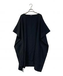 LIMI feu（リミフゥ）の古着「Gabardine Big Simple Dress/ギャバジン ビッグ シンプル ドレス」｜ブラック
