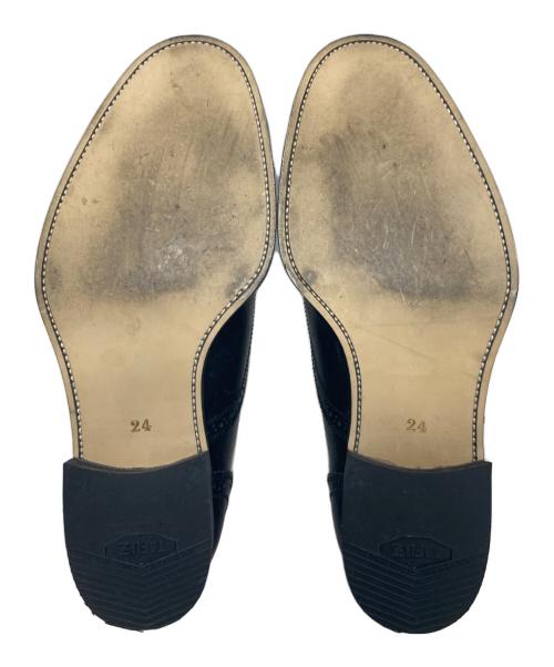 COMME des GARCONS（コムデギャルソン）COMME des GARCONS (コムデギャルソン) レザーストレートチップシューズ ブラック サイズ:24の古着・服飾アイテム