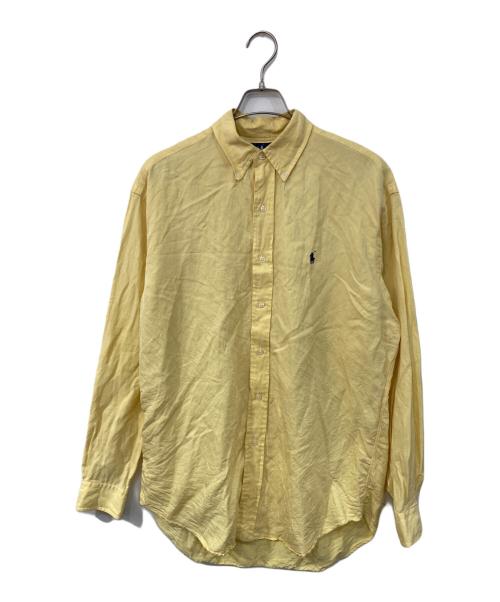 RALPH LAUREN（ラルフローレン）RALPH LAUREN (ラルフローレン) BLAKE シルクリネンシャツ イエロー サイズ:SIZE Mの古着・服飾アイテム