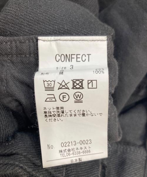 confect（コンフェクト）confect (コンフェクト) リネンワイドパンツ ブラック サイズ:3の古着・服飾アイテム