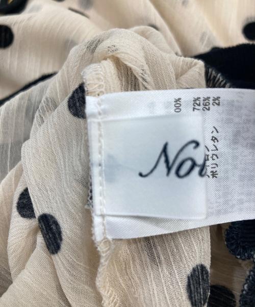 NOLLEY'S（ノーリーズ）NOLLEY'S (ノーリーズ) シアーフロッキードットクルーネックカーディガン ベージュ サイズ:38の古着・服飾アイテム