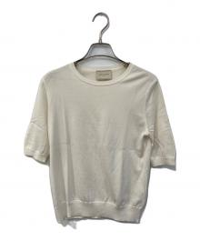 UNITED ARROWS TOKYO（ユナイテッドアローズトウキョウ）の古着「コットンシルク 18G ショートスリーブニット」｜ホワイト