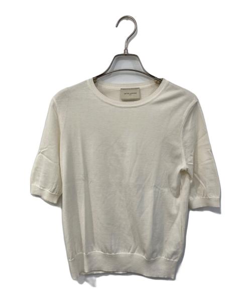 UNITED ARROWS TOKYO（ユナイテッドアローズトウキョウ）UNITED ARROWS TOKYO (ユナイテッドアローズトウキョウ) コットンシルク 18G ショートスリーブニット ホワイト サイズ:Ｌの古着・服飾アイテム